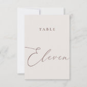 Minimalistische Kalligraphie Tabelle Eleven Tischn Einladung (Vorderseite)