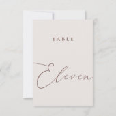 Minimalistische Kalligraphie Tabelle Eleven Tischn Einladung (Rückseite)