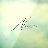 Minimalistische Kalligraphie Tabelle Neun Tischnum Fensteraufkleber (Blatt 3)