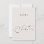 Minimalistische Kalligraphie-Tabelle Sechzehn Tisc Einladung (Rückseite)