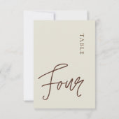 Minimalistische Kalligraphie Tabelle vier Tabellen Einladung (Rückseite)