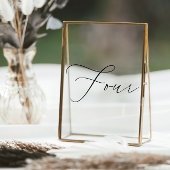 Minimalistische Kalligraphie Tabelle Vier Tischnum Fensteraufkleber