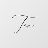 Minimalistische Kalligraphie Tabelle Zehn Tischnum Fensteraufkleber (Blatt)