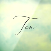 Minimalistische Kalligraphie Tabelle Zehn Tischnum Fensteraufkleber (Blatt 3)