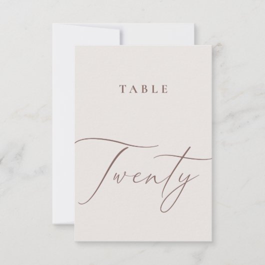 Minimalistische Kalligraphie-Tabelle Zwanzig Tisch Einladung (Vorderseite)