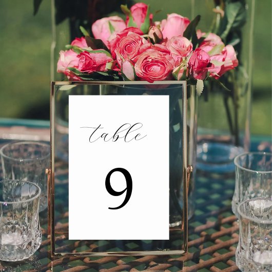 Minimalistische Kalligraphie Tischnummer