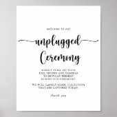 Minimalistische Kalligraphie - Unplugged Zeremony Poster (Vorne)