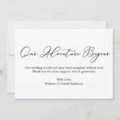 Minimalistische Kalligraphie Unser Abenteuer Viele Karte (Vorderseite)