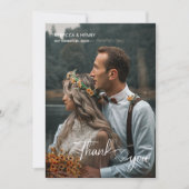 Minimalistische Kalligraphie Vielen Dank Fotokarte Einladung (Vorderseite)