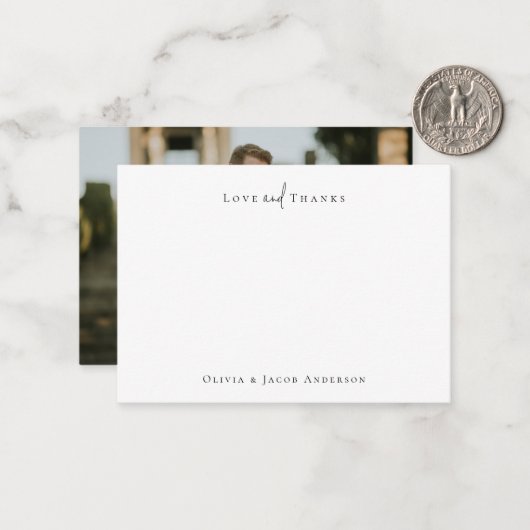 Minimalistische Kalligraphie Vielen Dank Mitteilungskarte (Vorderseite/Rückseite Beispiel)