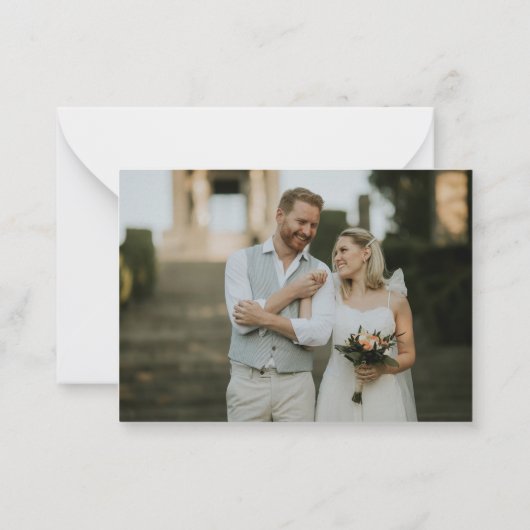 Minimalistische Kalligraphie Vielen Dank Mitteilungskarte (Rückseite)