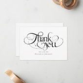 Minimalistische Kalligraphie Vielen Dank Mitteilungskarte (Vorderseite/Rückseite Beispiel)
