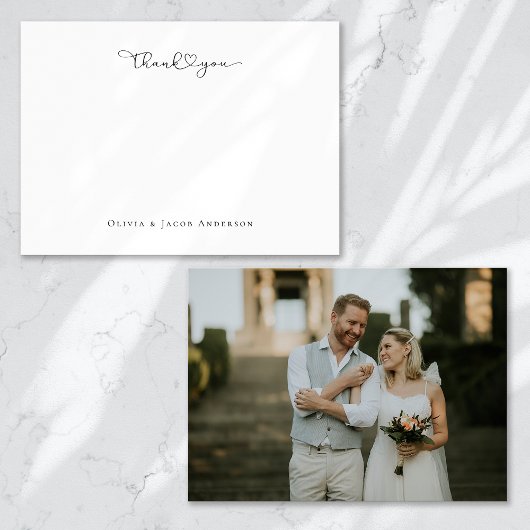 Minimalistische Kalligraphie Vielen Dank Mitteilungskarte