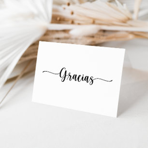 Minimalistische kalligraphische Faltkarte für Hoch Dankeskarte