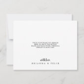 Minimalistische kalligraphische Flat Wedding Danke (Rückseite)