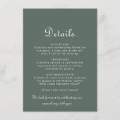 Minimalistische kalligraphische Grüne Hochzeiten D Begleitkarte (Vorderseite)