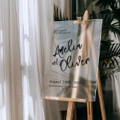 Minimalistische kalligraphische Hochzeit Begrüßung Acrylschild