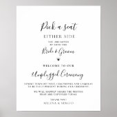Minimalistische kalligraphische Hochzeit ohne Stec Poster (Vorne)