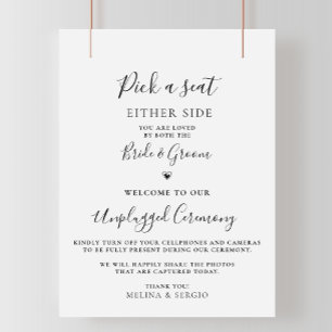 Minimalistische kalligraphische Hochzeit ohne Stec Poster