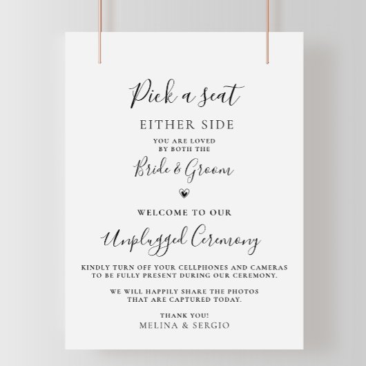 Minimalistische kalligraphische Hochzeit ohne Stec Poster