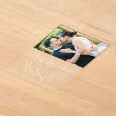 Minimalistische kalligraphische Hochzeit retten da Acryleinladungen (Ablage )