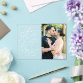 Minimalistische kalligraphische Hochzeit retten da Acryleinladungen (In Situ (Hochzeit))