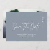 Minimalistische kalligraphische Hochzeit von Dusty Save The Date (Vorne/Hinten)