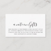 Minimalistische kalligraphische Hochzeit wünschend Begleitkarte (Vorderseite)