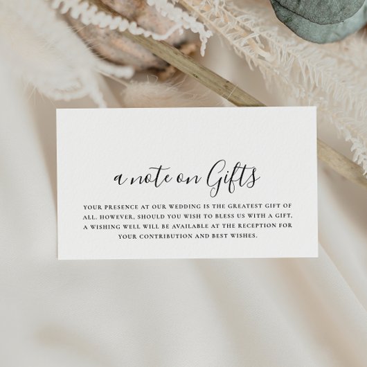 Minimalistische kalligraphische Hochzeit wünschend Begleitkarte