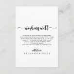 Minimalistische kalligraphische Hochzeit wünschend Begleitkarte<br><div class="desc">Diese minimalistische kalligraphische Hochzeit,  die eine gut umzäunte Karte wünscht,  ist perfekt für eine rustikale Hochzeit. Das einfache und elegante Design zeichnet sich durch klassische und extravagante Schriftzeichen in Schwarz und Weiß aus.</div>