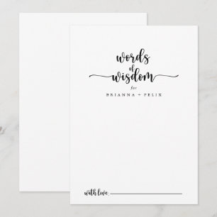 Minimalistische kalligraphische Hochzeiten von Wei Hinweiskarte