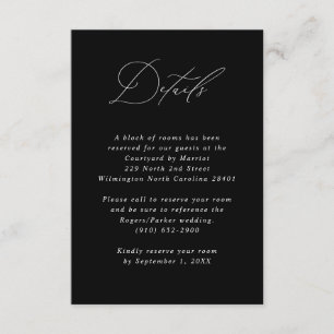 Minimalistische kalligraphische Hochzeitgastinform Begleitkarte