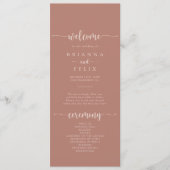 Minimalistische kalligraphische Hochzeitsprogramme Programm (Vorderseite)