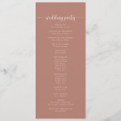 Minimalistische kalligraphische Hochzeitsprogramme Programm (Rückseite)