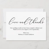 Minimalistische kalligraphische Hochzeitsstiftung Karte (Vorderseite)