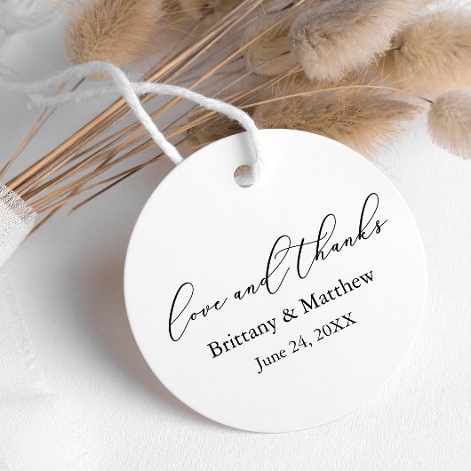 Minimalistische kalligraphische Hochzeitsstimmung Geschenkanhänger