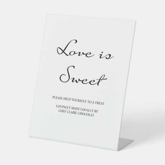 Minimalistische kalligraphische Liebe ist süße Wei Sockelschild (Vorderseite)