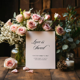 Minimalistische kalligraphische Liebe ist süße Wei Sockelschild