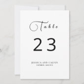 Minimalistische kalligraphische Tischnummer (Vorderseite)