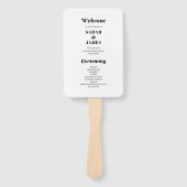 Minimalistische kalligraphische White Wedding Prog Fächer (Vorderseite)