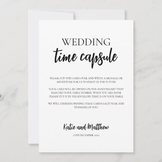 Minimalistische Kapselkarte zur Hochzeitzeit Einladung (Vorderseite)