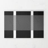 Minimalistische Karierte Rot-Ring-Logo-Hochzeit Dreifach Gefaltete Einladung (Cover)