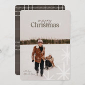 Minimalistische Karierte Weihnachtskarte Einladung (Vorne/Hinten)