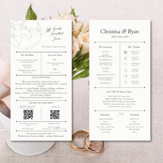 Minimalistische Karte des Infografik-Hochzeitsprog