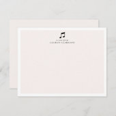 Minimalistische Karte für die schwarze Musiknote (Vorne/Hinten)