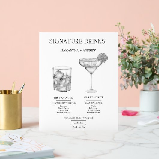 Minimalistische Karte mit schwarzen und weißen Get Acrylschild (Hochzeit)