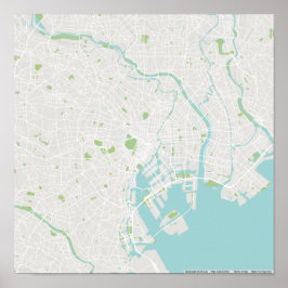 Minimalistische Karte Tokios Poster