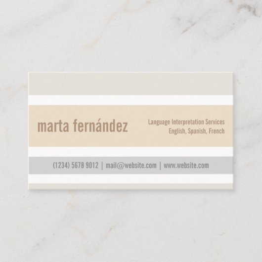 Minimalistische Karte Übersetzer Dolmetscher (Vorderseite)