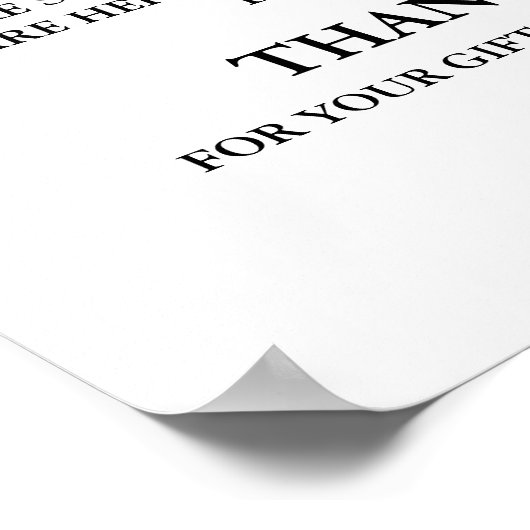 Minimalistische Karte und Geschenk Vielen Dank für Poster (Ecke)