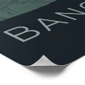 Minimalistische Karte von Bangkok - Kunst der grün Poster (Ecke)